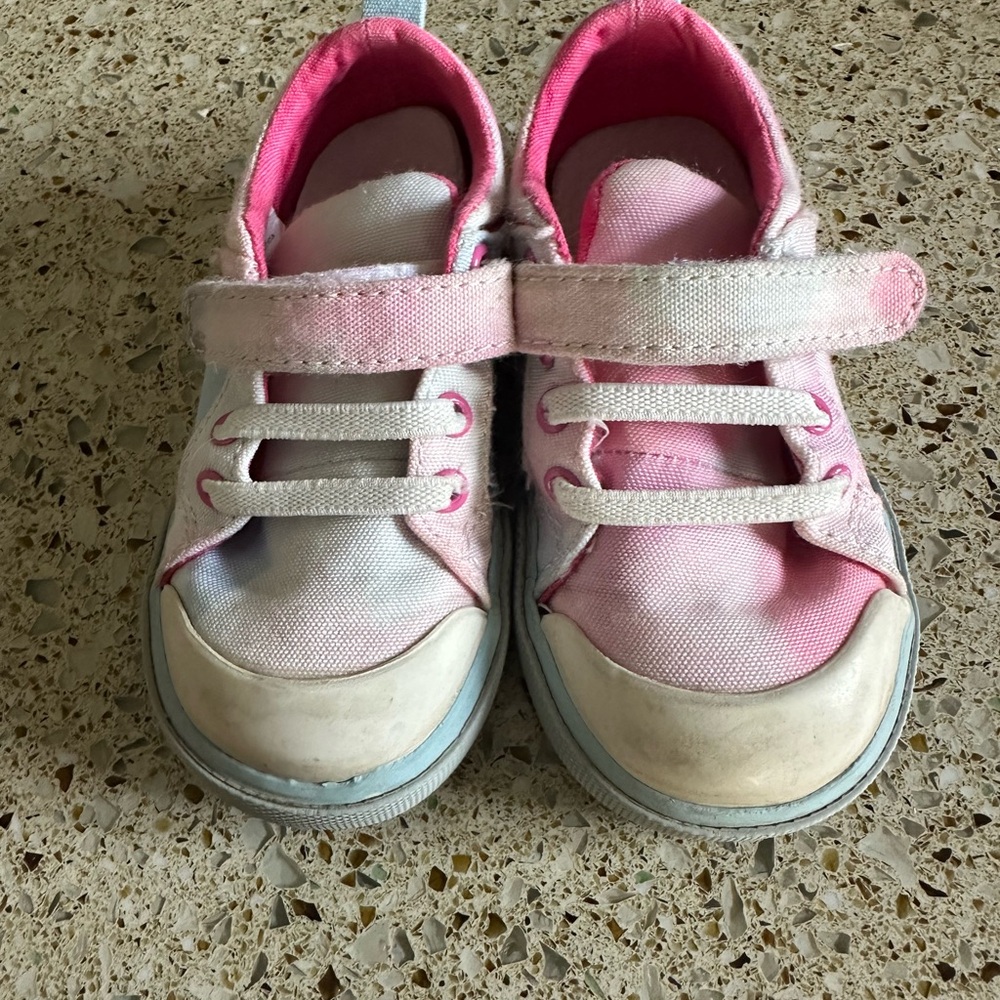 See Kai Run Kids Pink and White Velcro Sneakers